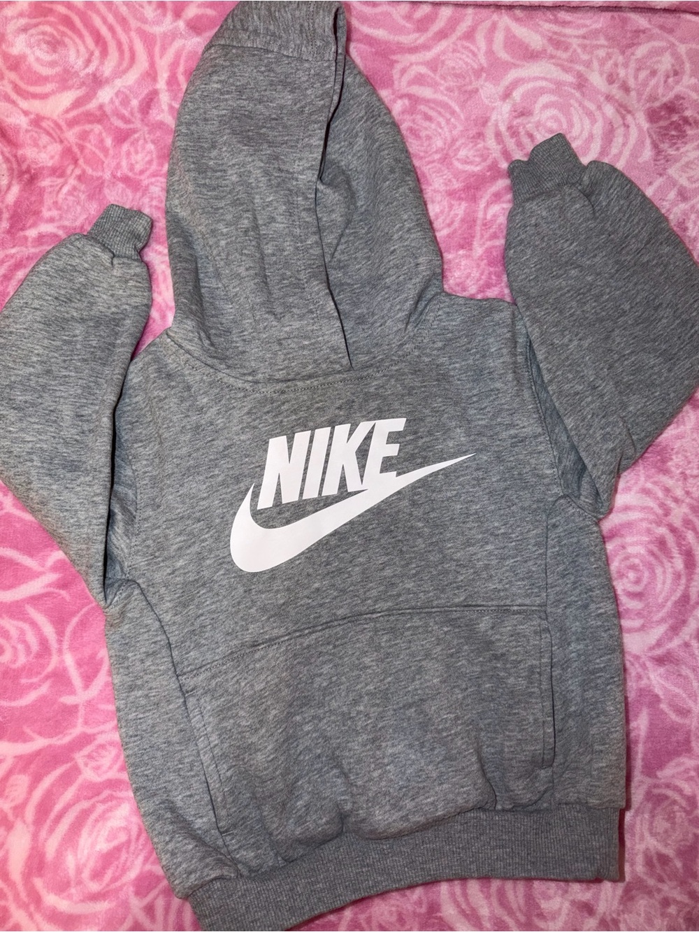 Nike Kids Grey Hoodie with White Logo